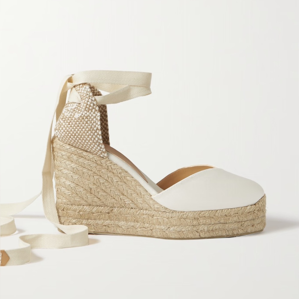 Castaner White Espadrille Wedges